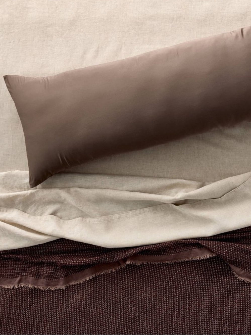 NEW Casaluna Fig Brown Blissful Rayon from Bamboo Body Pillow Cover